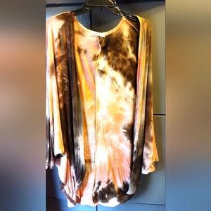 Women's large tie dye cardigan sweater